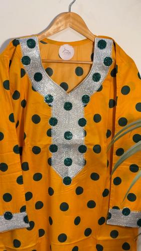 جلابيه نسائيه رمضانيه برتقالي اخضر