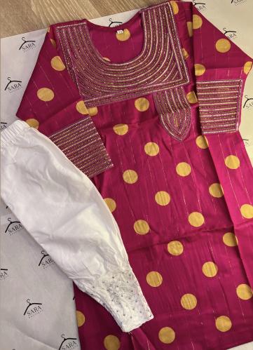 طقم جلابيه اطفال تلي متروس فصوص (11سنه )