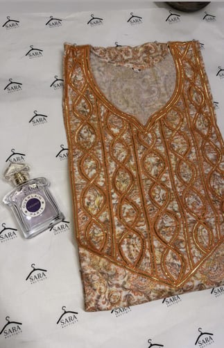 جلابيه نسائيه تلّي ( برتقالي )