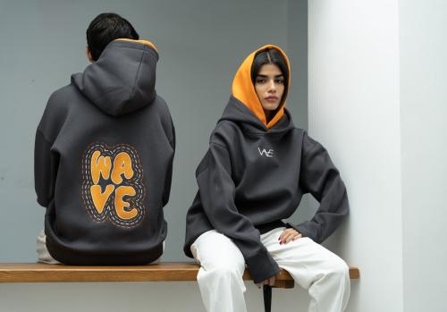 بلوفر دبل كاب رمادي - Grey Double Cap Hoodie