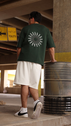 طقم زيتي مع شورت - Green Shorts Set