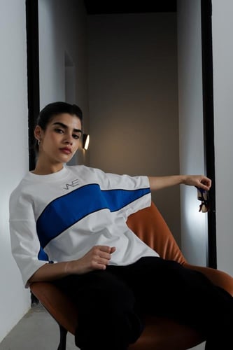 تيشيرت أبيض - White Divide T-Shirt