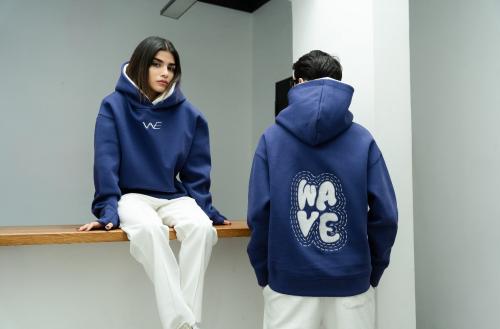 بلوفر دبل كاب أزرق بنفسجي- Purplish-blue Double Ca...