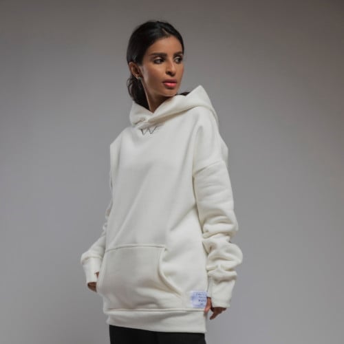 بلوفر أبيض- White Hoodie