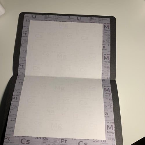 مطوية كيمياء فارغه مع كتابة الاسم