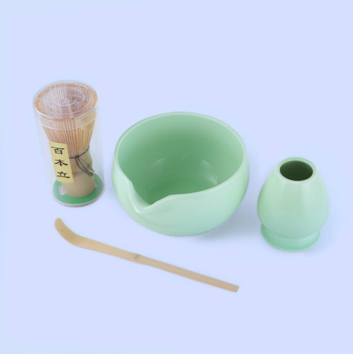 طقم ادوات ماتشا مصنوعة من الخيزران والسيراميك