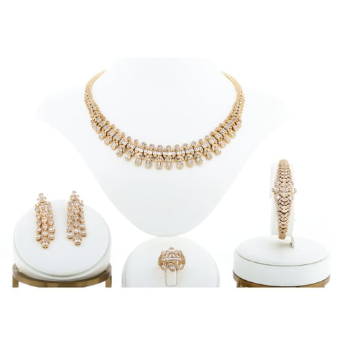 طقم زركون ذهبي فاخر