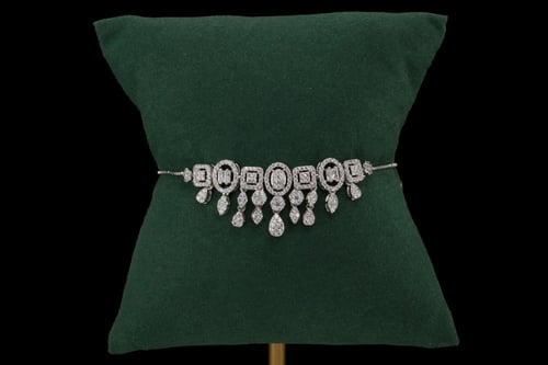 طقم زركون فضي