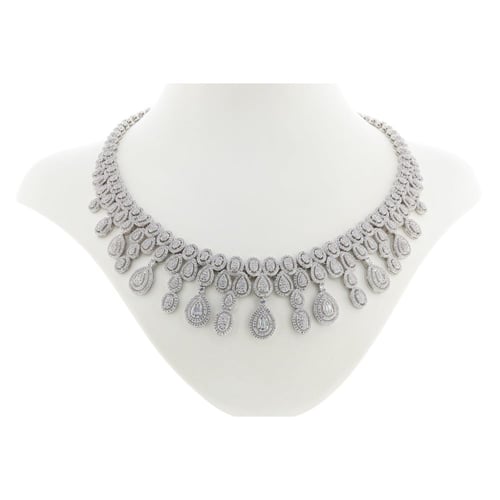 طقم زركون فضي