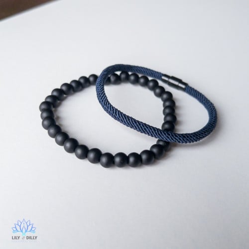 طقم أساور (كحلي)