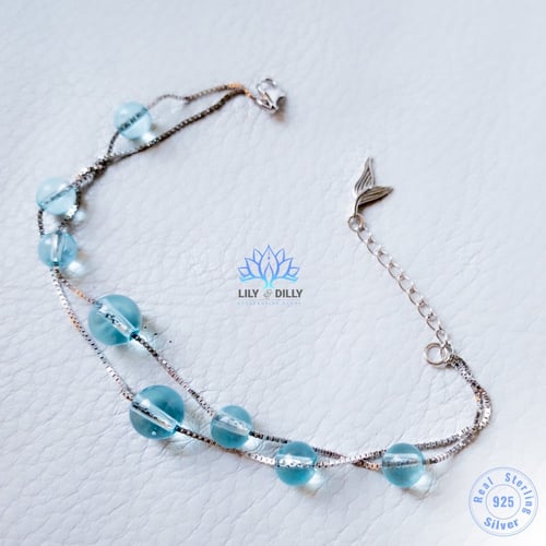 اسوارة مارين - فضة طبقتين كريستال أزرق