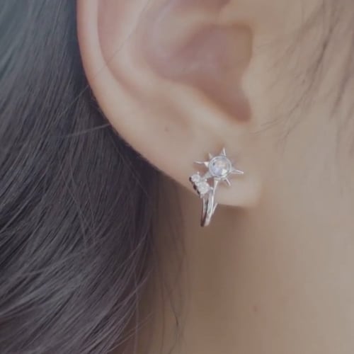 أقراط ليلي - فضة كريستال أزرق وبنفسجي