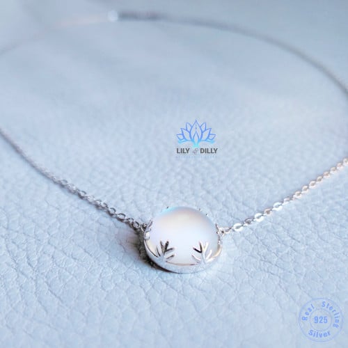 عقد نور - فضة كريستال لؤلؤي