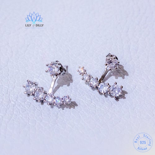 أقراط نجمة فضة - فصوص زركون