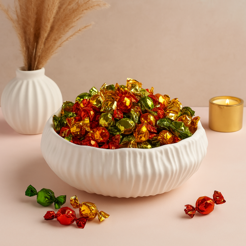 طبق تقديم دائري بحافة متموجة