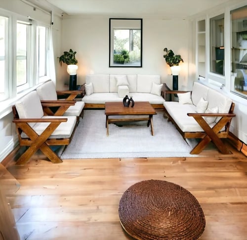 طقم كراسي خشب 7 أشخاص