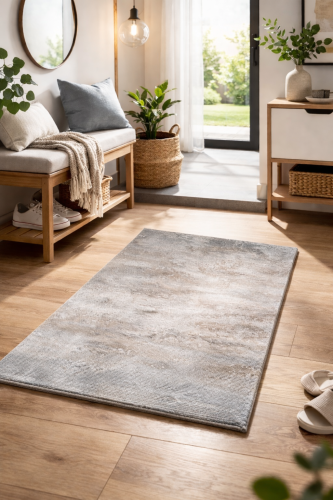 سجادة رمادي فاتح بتدرجات ضبابية بتصميم تجريدي عصري...