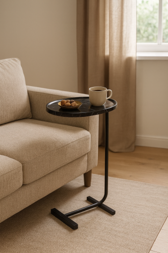 طاولة خدمة بشكل رخام اسود