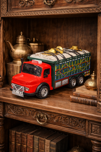 مجسم لوري ديكور تراثية ملونة – تحفة رفوف ومكتبة