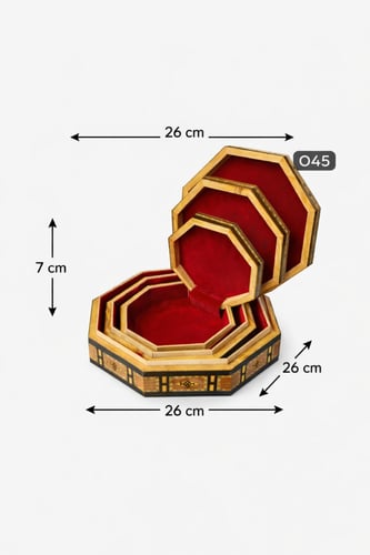 طقم صناديق خشبي تراثي مطعم – 3 علب حفظ فاخرة بنقوش...