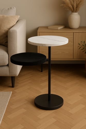 طاولة مع رف مخمل