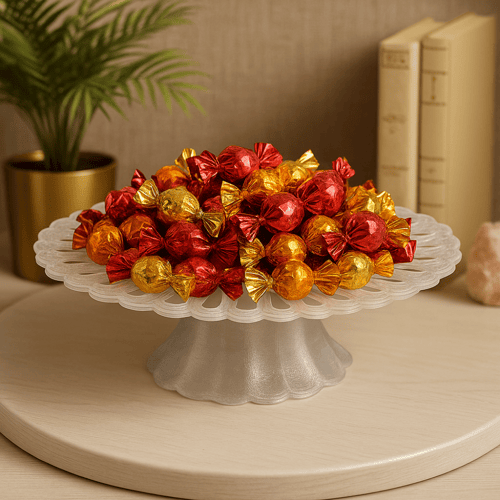 ستاند كيك دائري بحافة متموجة