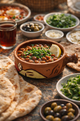 صحن فخار تراثي للتقديم والفرن