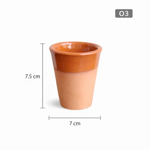 كوب فخار مطلي بلونين