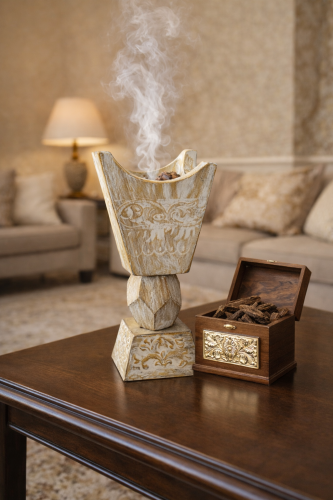 مبخرة معدنية مزخرفة بتصميم كلاسيكي