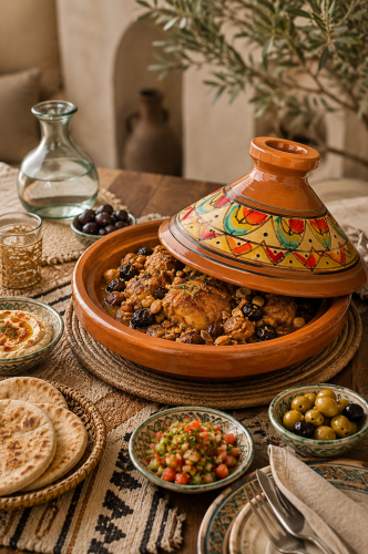 طاجن فخار مغربي كبير بغطاء