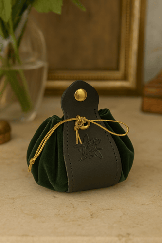 كيس هدايا مخملي فاخر برباط ذهبي