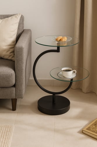 طاولة خدمة زجاج