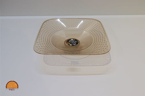 صحن تقديم أكريليك مربع بقاعدة