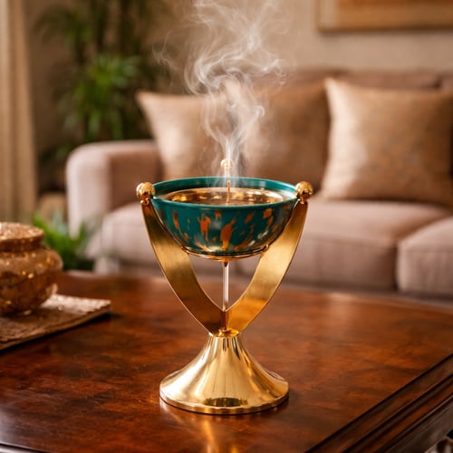مبخرة فاخرة بتصميم كأس ذهبي