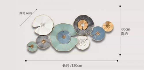 ديكور جداري معدني بتصميم زهور متعددة الألوان أزرق...