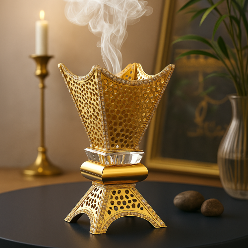 مبخرة ذهبية فاخرة بتصميم ملكي
