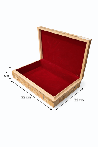 صندوق خشبي مطعم تراثي – علبة حفظ فاخرة بنقوش هندسي...