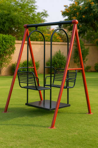 مرجيحة خارجية كرسيين حديد بإطار ثابت