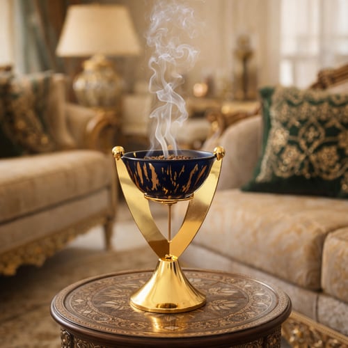 مبخرة فاخرة بتصميم كأس ذهبي