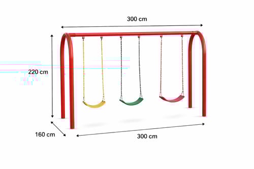 مرجيحة ثلاثية للأطفال 3 مقاعد خارجية