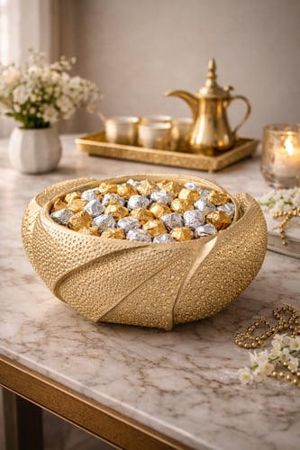 صحن تقديم ذهبي فاخر