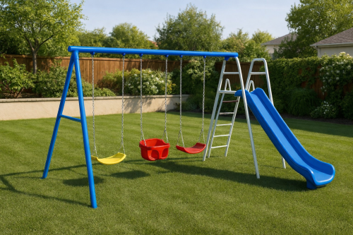 مجموعة زحليقة خارجية مع مرجيحة 3 مقاعد