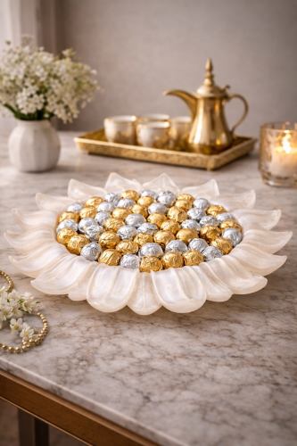 صحن تقديم بشكل صدفي عصري