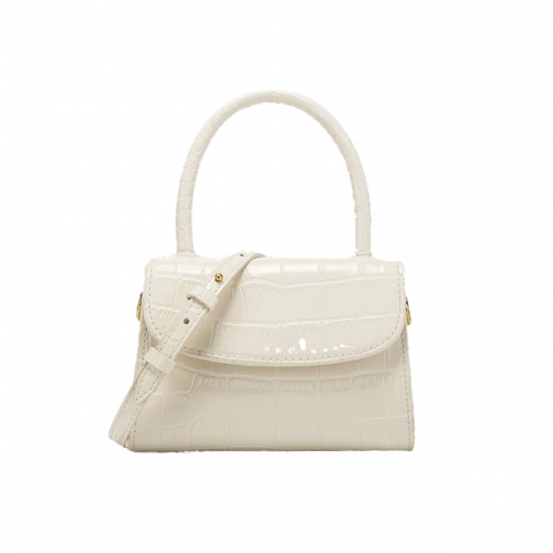 حقيبة (المها) يد صغيرة جلد طبيعي باللون OFF WHITE