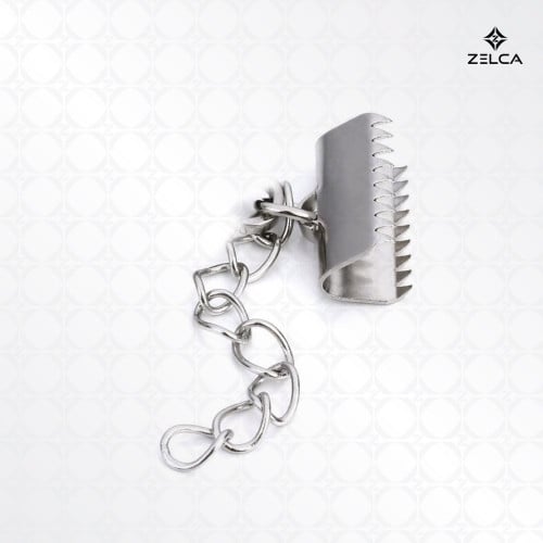 مشبك مسنن مجوف -مع سلسة قصيرة- لعمل وصنع الاكسسوار...