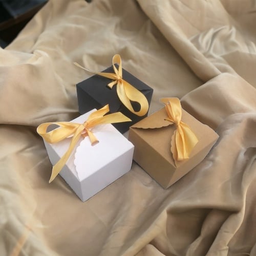 علب تغليف كرافت بني مربعة للهدايا والتوزيعات (12 ح...