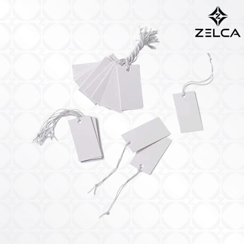 كرت تعليق تاق اسعار ابيض مستطيل ورقي (100 حبة)