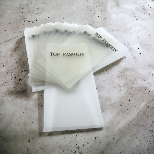 كرت عرض حلق طويل شفاف (50حبة) C-02022