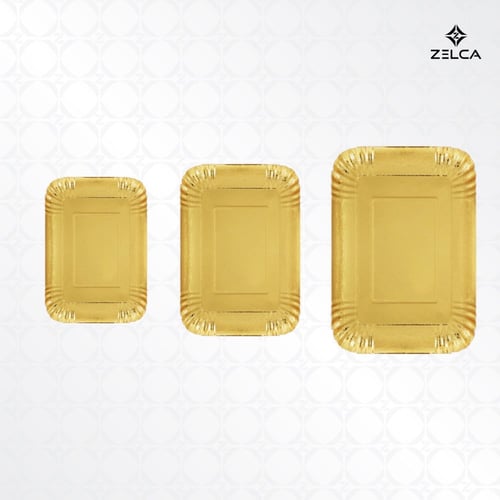 صحن ذهبي ورقي مستطيل (10 حبات)