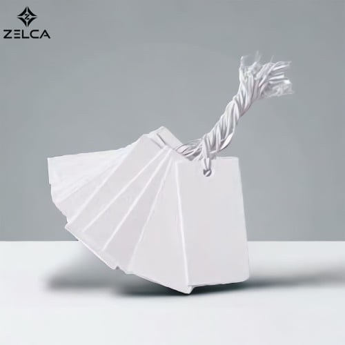 كرت تعليق تاق اسعار ابيض مستطيل ورقي (100 حبة)